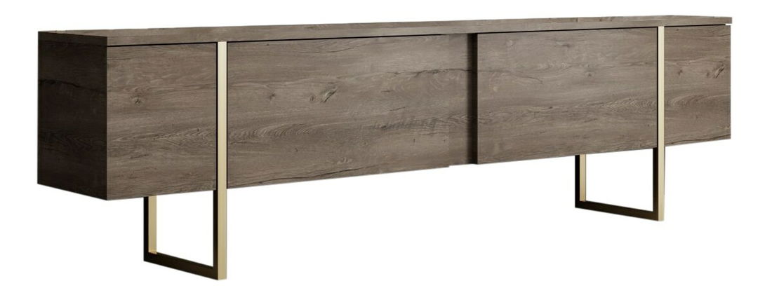 Sestava nábytku do obývacího pokoje Luna 1 (Ořech + Zlatá)