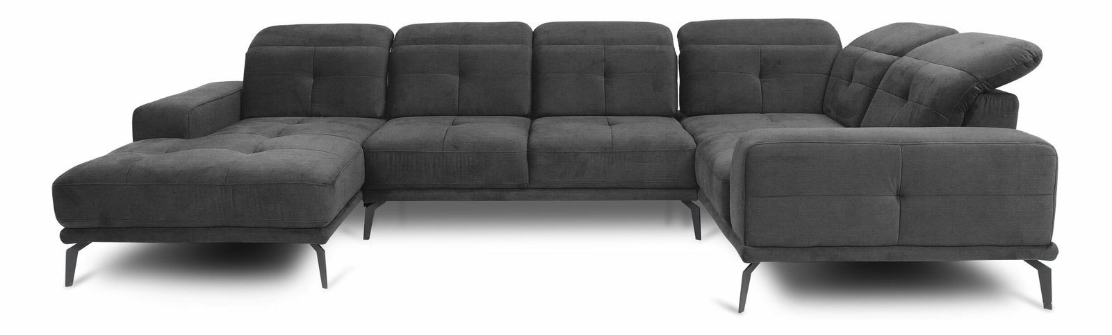 Rohová sedačka ve tvaru U Nicolette (tmavě šedá) (P)