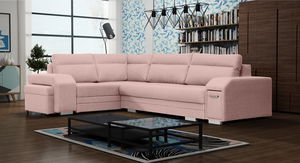 Rohová sedací souprava Alfredo (růžová) (L)
