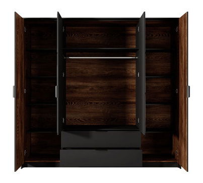 Šatní skříň Chollie 220 (kaštan + antracit)