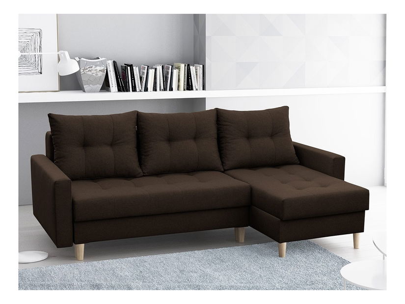 Rohová sedací souprava Malunas (tmavě hnědá)