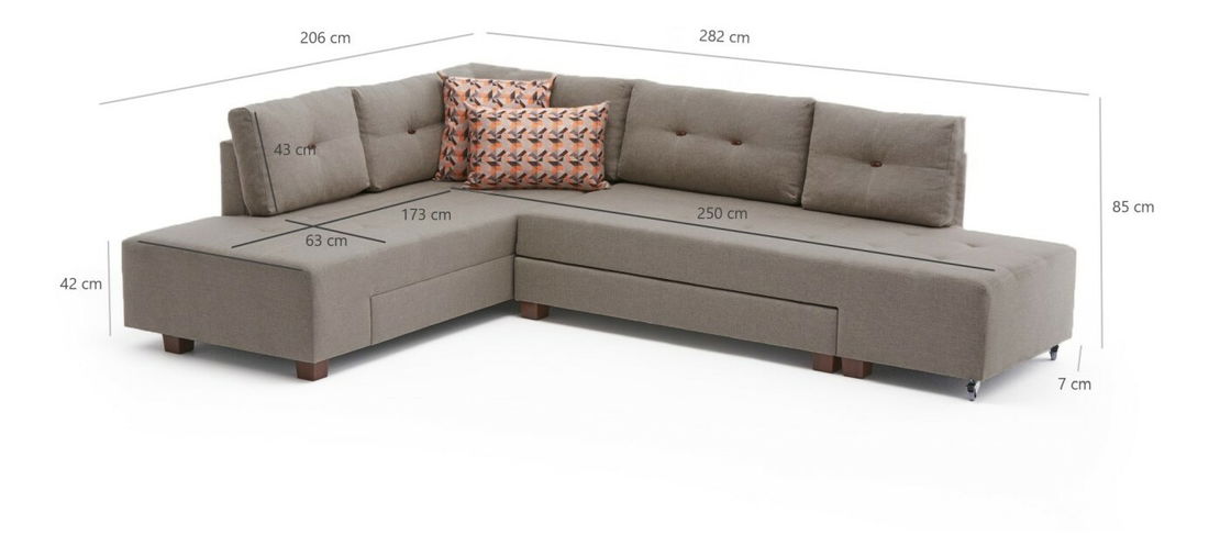 Rohová sedací souprava Madagascar (L) (Krémová)