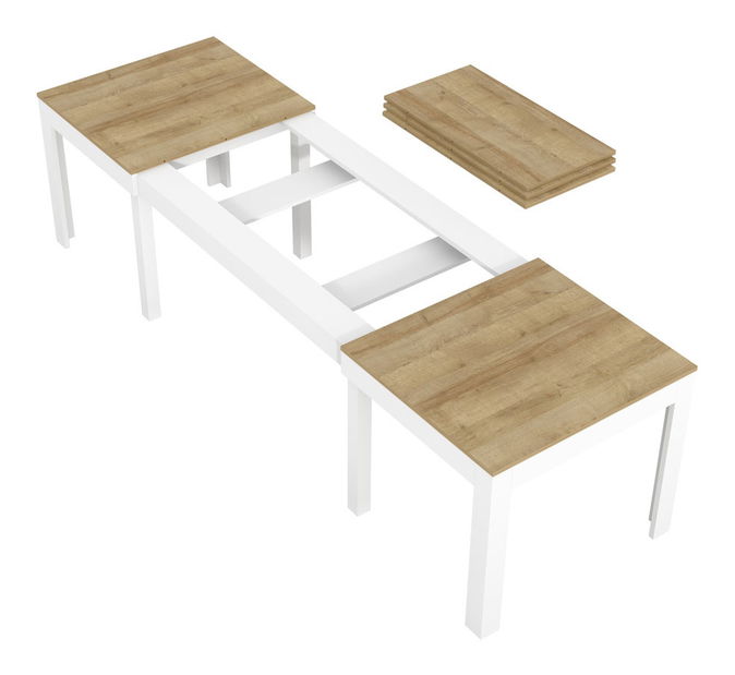 Jídelní stůl Weston (dub riviera + bílá) (pro 6-8 osob)