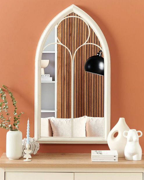 Nástěnné zrcadlo Tokabi (bílá)