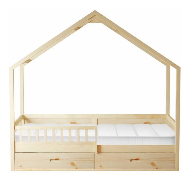 Dětská postel 90 cm Burgues (přírodní) (s roštem) (s úl. prostorem)