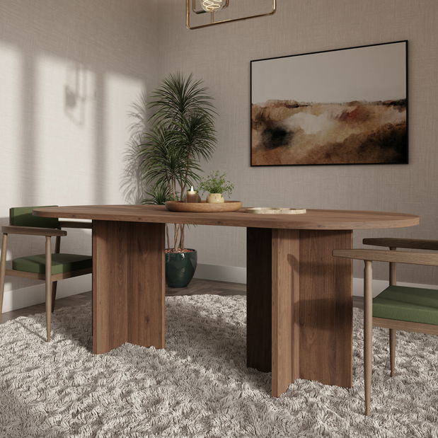 Rozkládací jídelní stůl Ovalina (béžová písková)