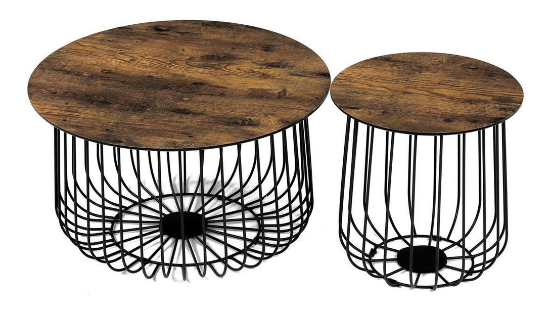 Set 2 konferenčních stolků Adelantarla (old style wood)