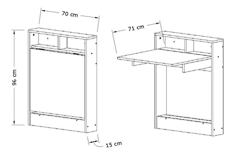  Sklápěcí jídelní stůl Brackie (pro 2 osoby) (mramor carrara)