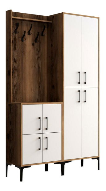 Předsíňová stěna Betina BA (ořech + bílá)