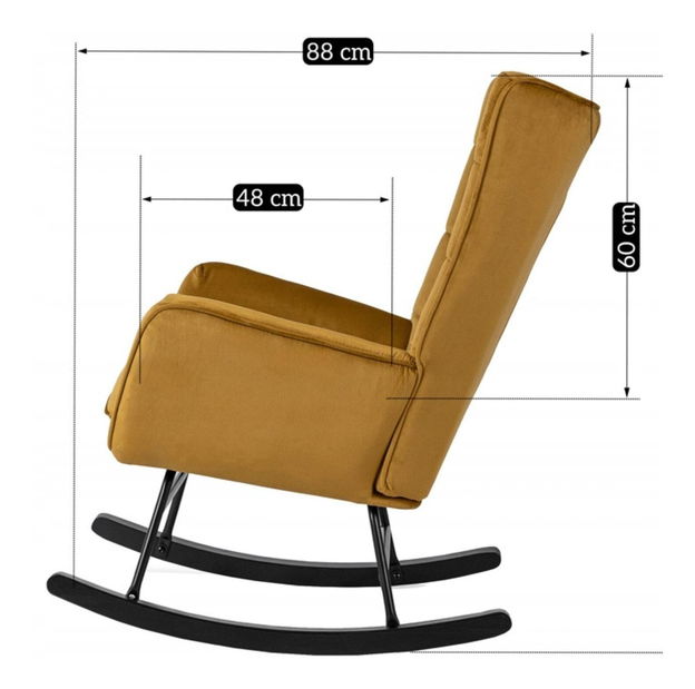 Houpací křeslo Jasusas (hořčicová)