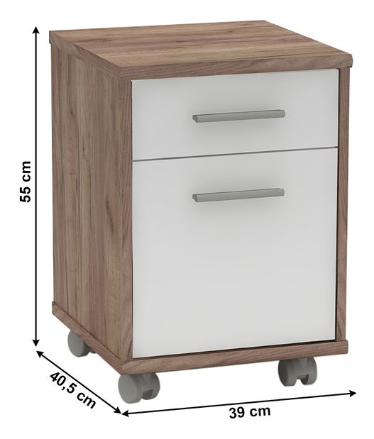 Kancelářský kontejner Hansa 2 NEW 07 (kraft dunkel + bílá)