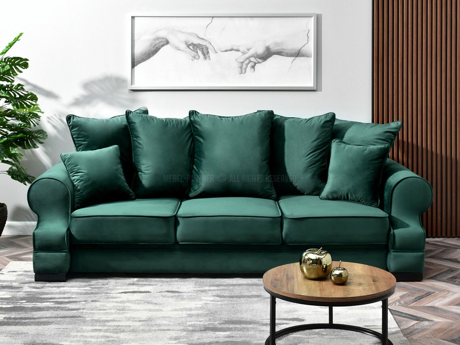 Pohovka trojsedačka Taskent (zelená + černá)