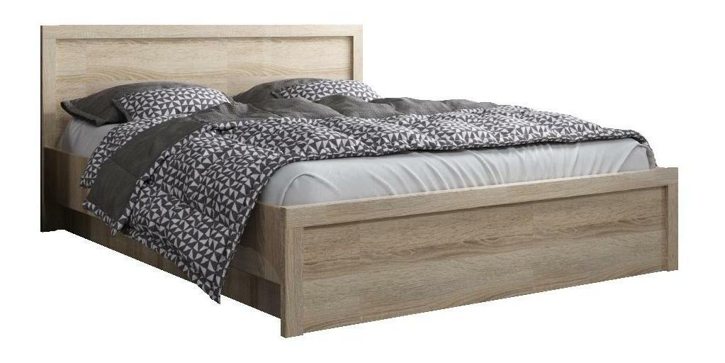 Manželská postel 140 cm Japon (dub sonoma) (s roštem) (s úl. prostorem)