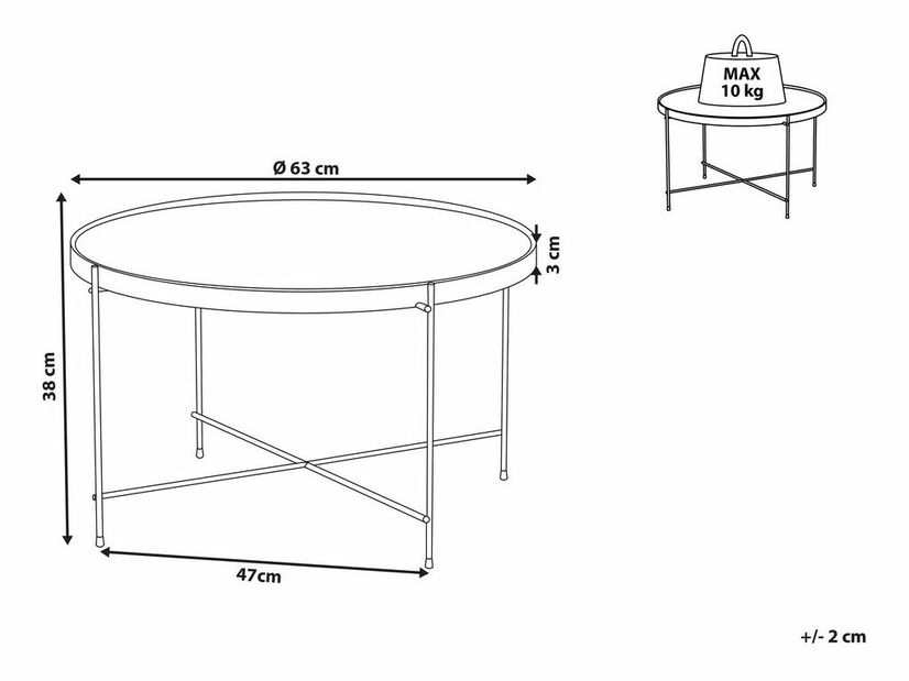 Konferenční stolek LACE (zlatá)
