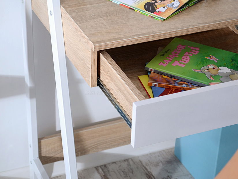 PC stolek Dylen (dub + bílá)