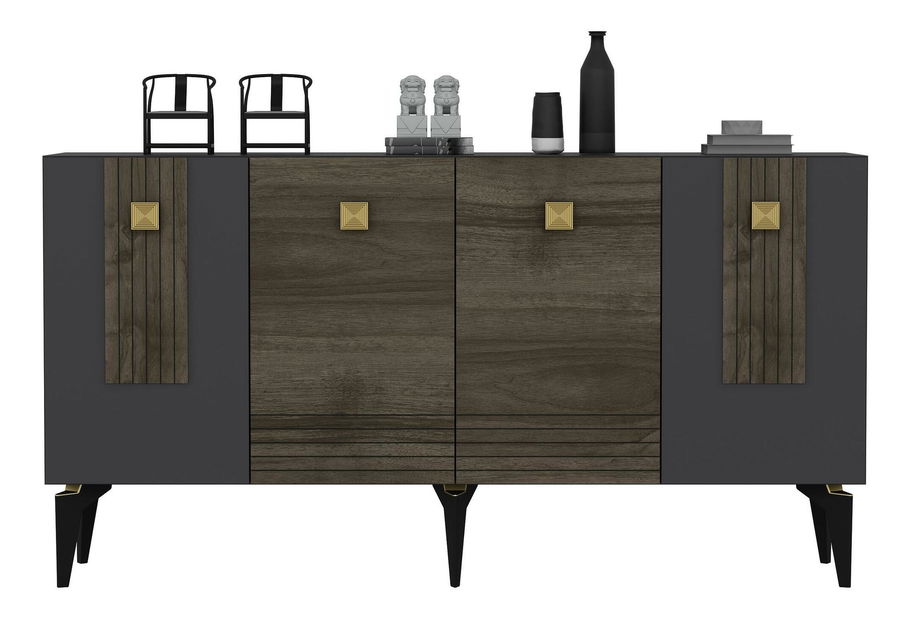 Konzolový stolek Nobate 1 (antracit + ořech)