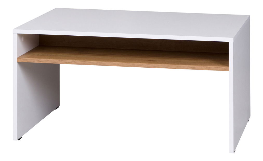 Konferenční stolek Iweta 2 (bílá matná + dub zlatý)