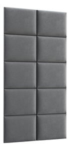 Set 10 čalouněných panelů Quadra 100x200 cm (šedá)