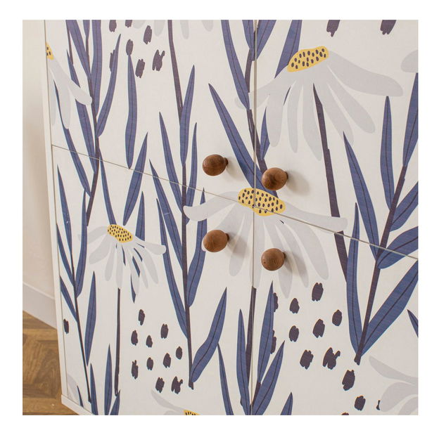 Skříňka Maluxe (bílá + tmavě modrá)