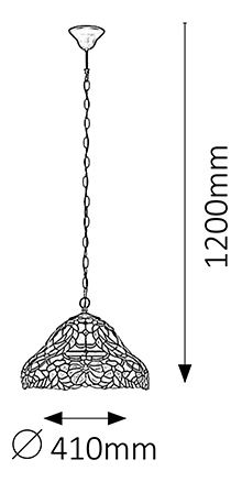 Závěsné svítidlo Mirella 8086 (bronzová + vícebarevné)
