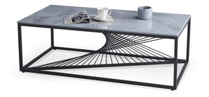 Konferenční stolek Isaias (šedý mramor + černá)