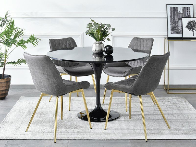 Židle Aron (šedá + zlatá)