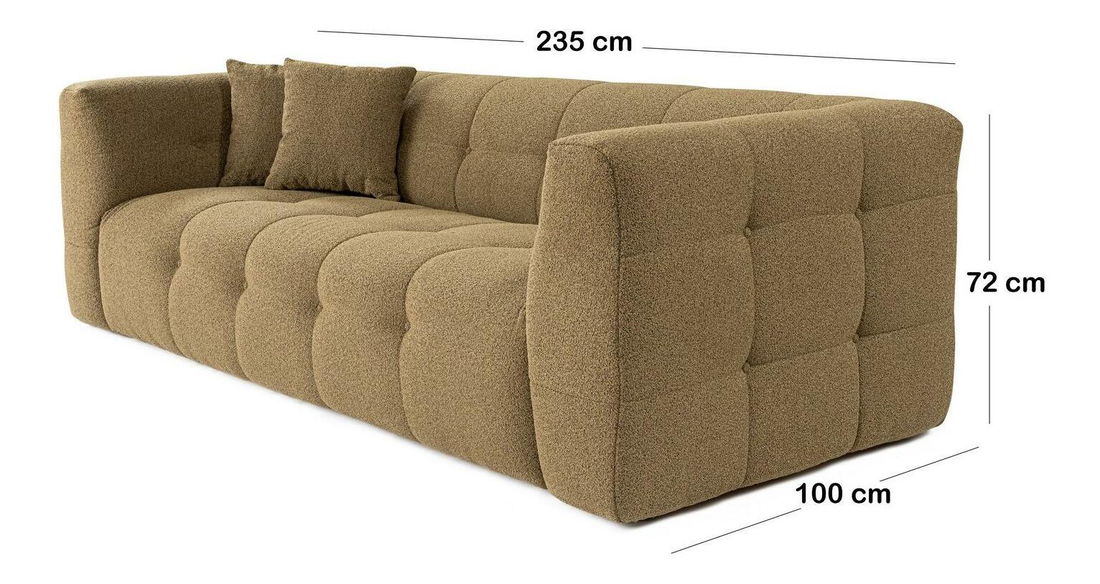 Pohovka trojsedačka Cadellona (khaki)