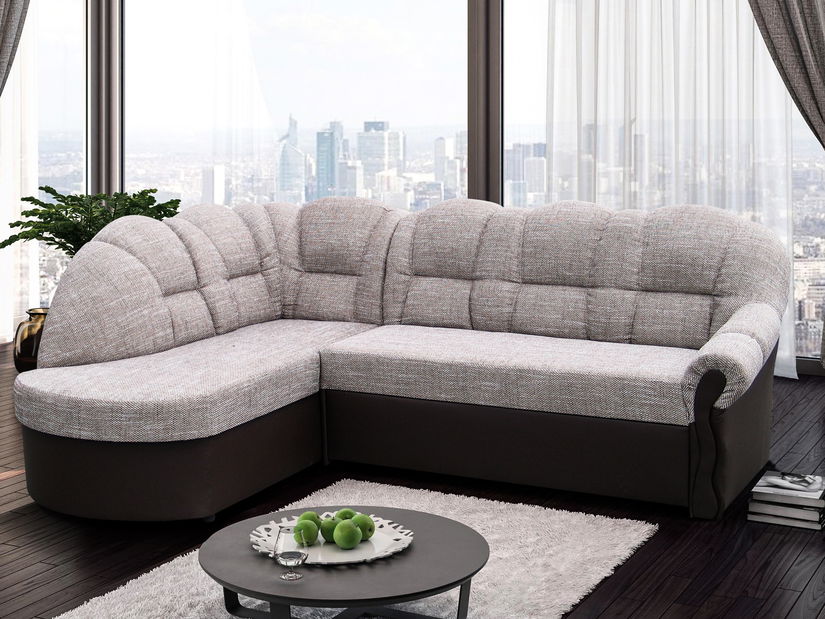 Rohová sedací souprava Forza (béžová + hnědá) (L)