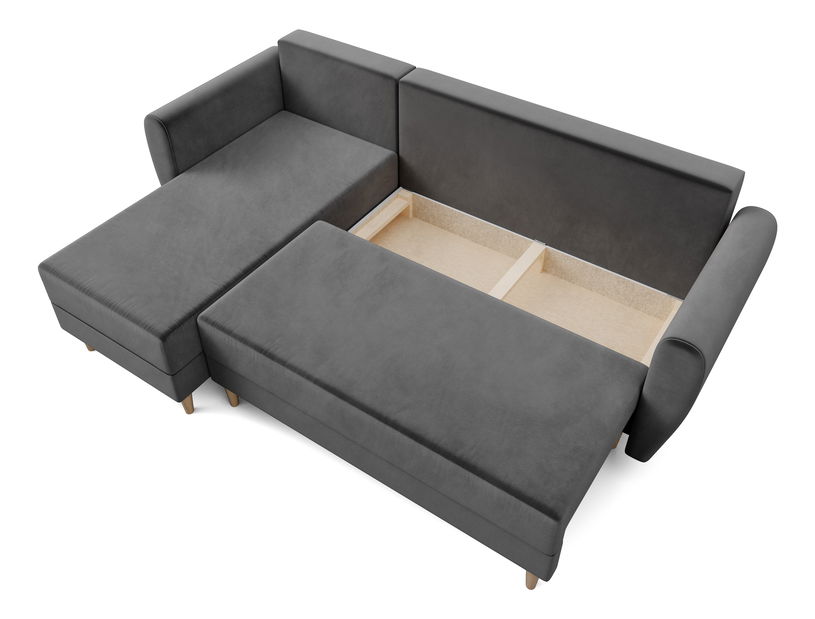 Rohová sedací souprava Palermo (tmavošedá) (L)