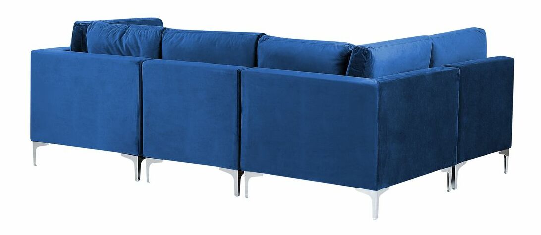 Rohová sedací souprava Eldridge (sametově modrá) (P)