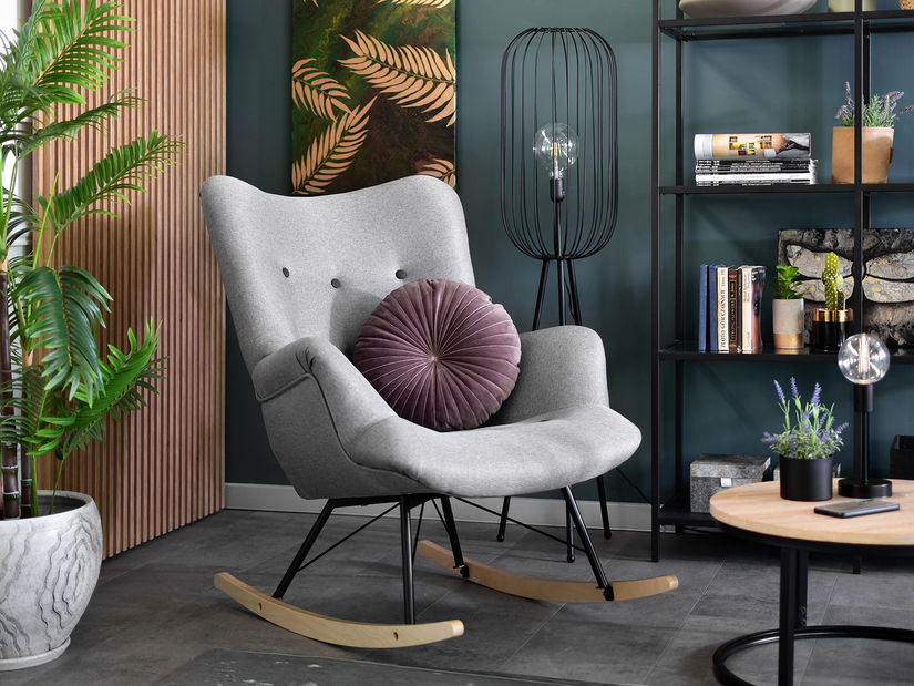 Houpací křeslo Laurentino (šedá + černá)