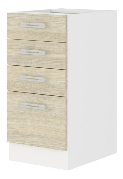 Dolní kuchyňská skříňka Loile 40 D 4S BB (bilá + dub latte) 