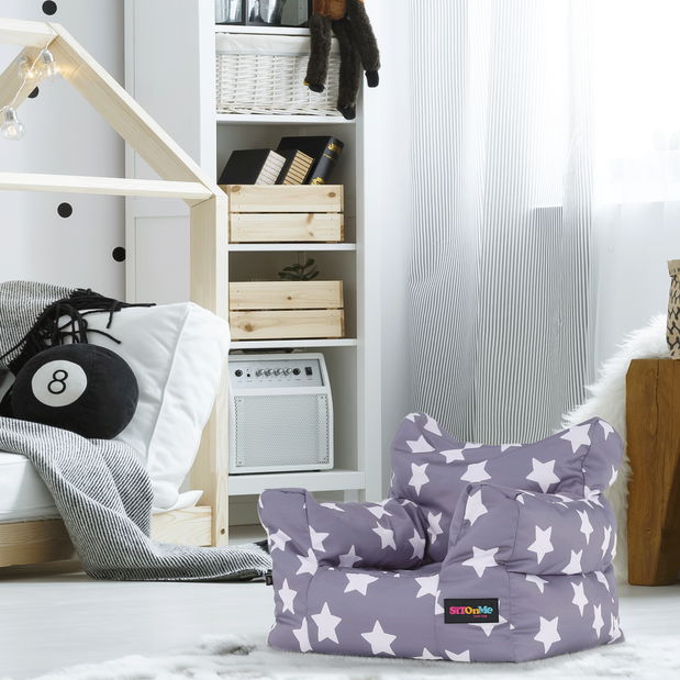 Sedací vak Buff Beauty (šedá + bílá)