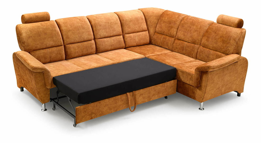 Rohová sedací souprava Dina (hořčicová) (P)