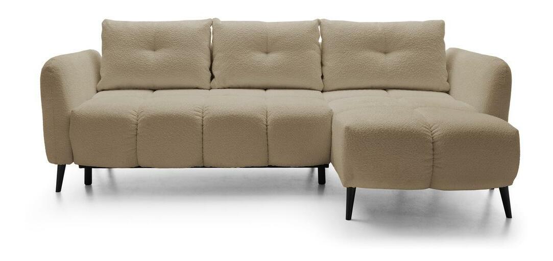 Rohová sedací souprava Odysea (P) (světlobéžová + černá)