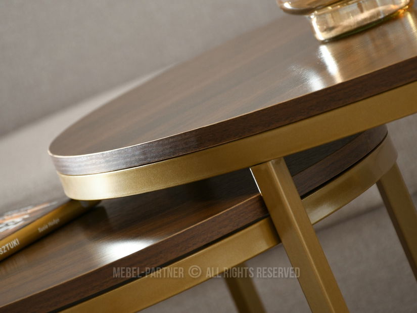 Konferenční stolek Klara (ořech + zlatá) *bazar