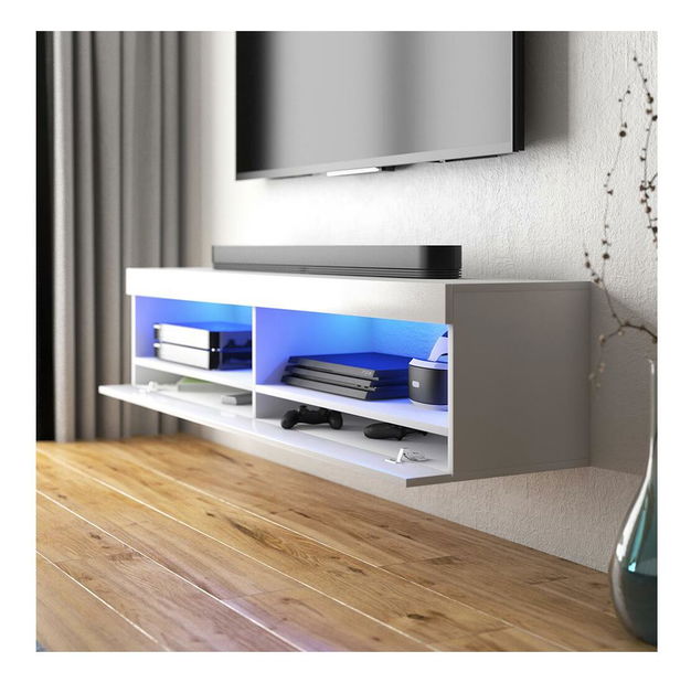 TV skříňka/stolek Violett 100 (s osvětlením) (bílá)