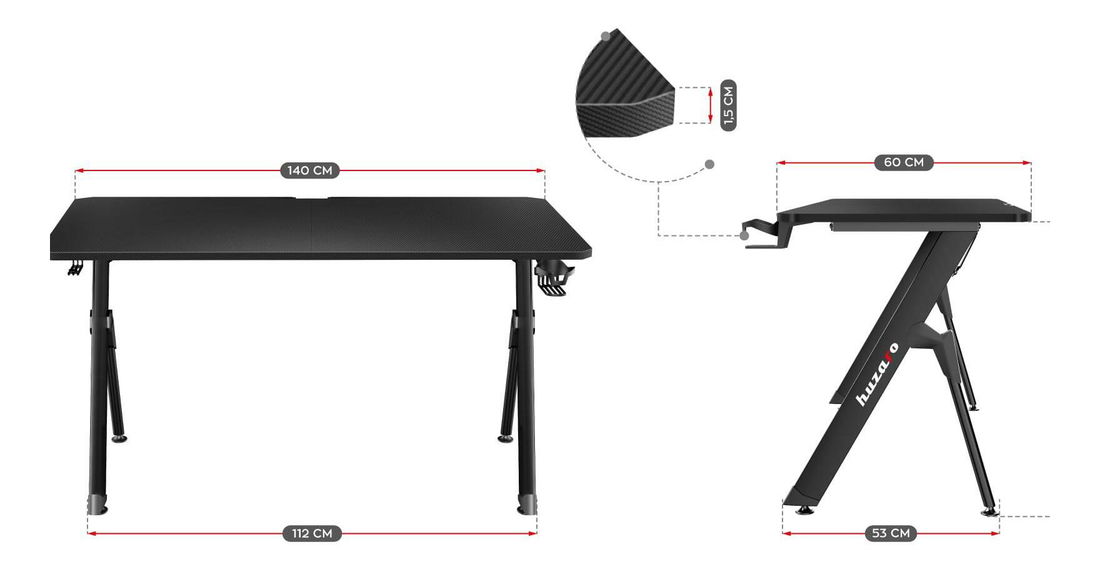 PC stolek Hyperion 2.8 (černá)