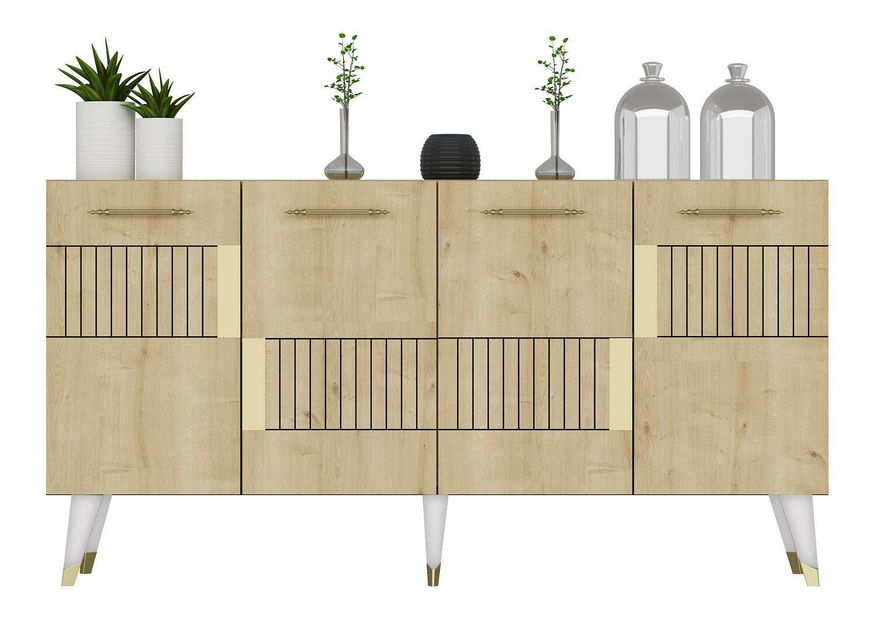 Skříňka Lotoka 1 (dub safírový + zlatá)