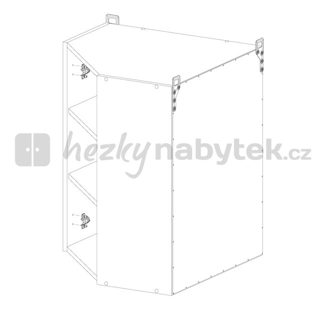 Horní kuchyňská skříňka, rohová BRW Nika NKGNWU-60/72-L