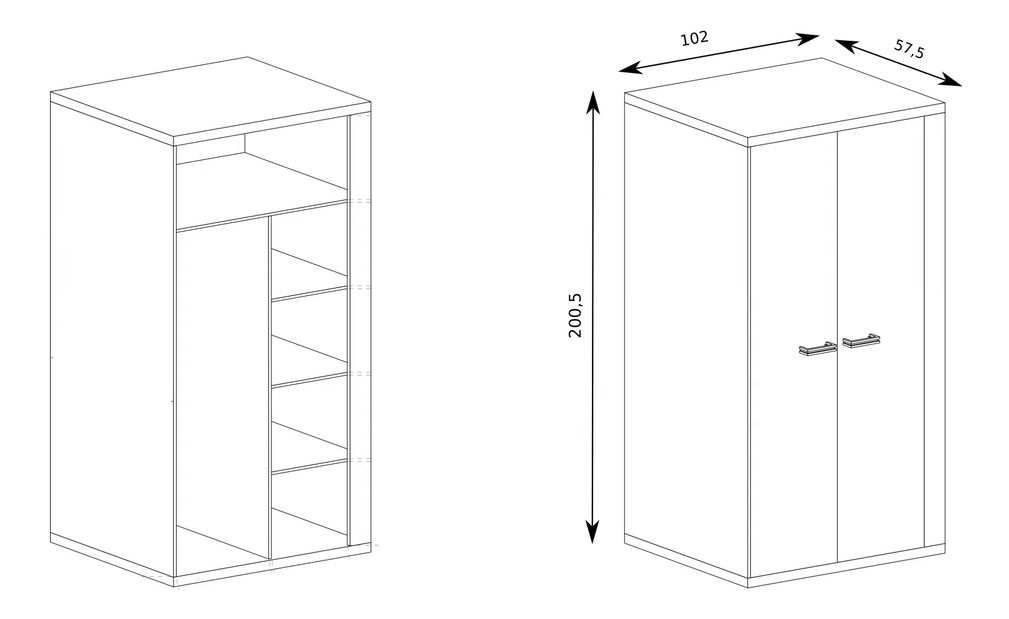 Šatní skříň Nature 01 (dub ribbeck)