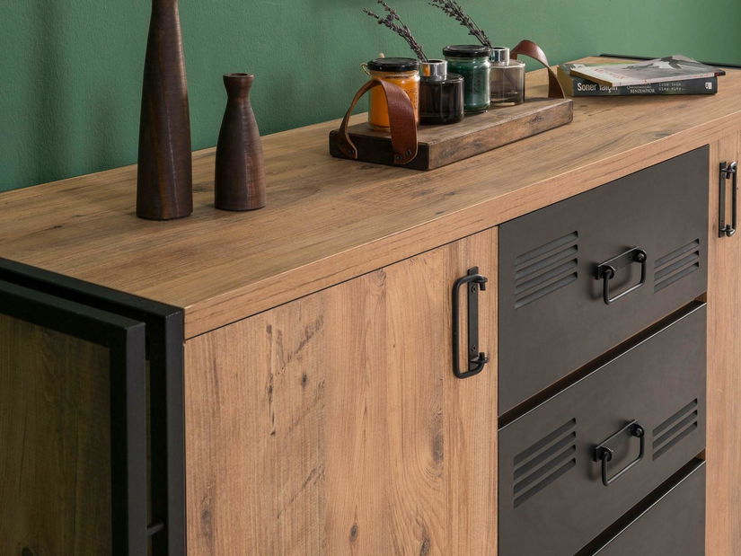 Souprava nábytku do obývacího pokoje Cosmopolitan 22 (atlantická borovice + černá)