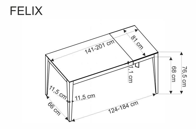 Jídelní stůl Fenix (šedý mramor + černá) (pro 4 až 8 osob)