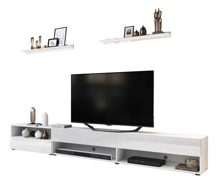 Obývací stěna Berny 26 (bílá + bílý lesk)