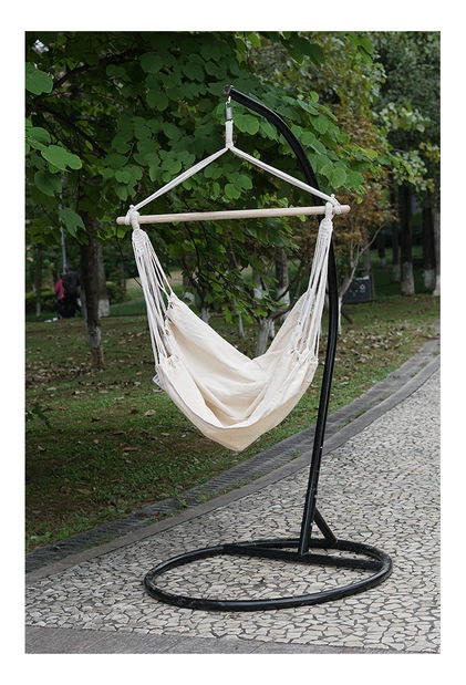 Závěsné křeslo 100x130 cm Lean (bílá + béžová)