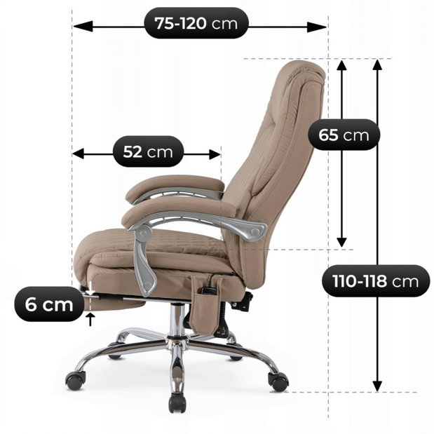 Relaxační kancelářské křeslo Georgina (béžová)