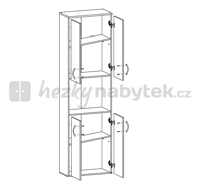 Policová skříň BRW Atriss REG4D