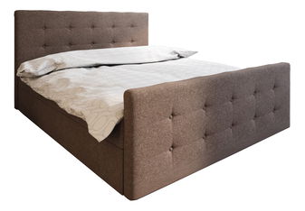 Manželská postel Boxspring 180 cm Milagros 1 (tmavě hnědá) (s matrací a úložným prostorem)