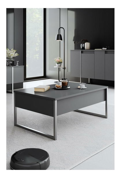 Sestava nábytku do obývacího pokoje Luna 1 (antracit + stříbrná)