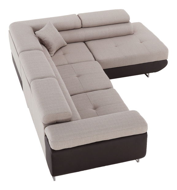 Rohová sedací souprava Afton (hnědá + béžová) (P)